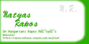 matyas rapos business card